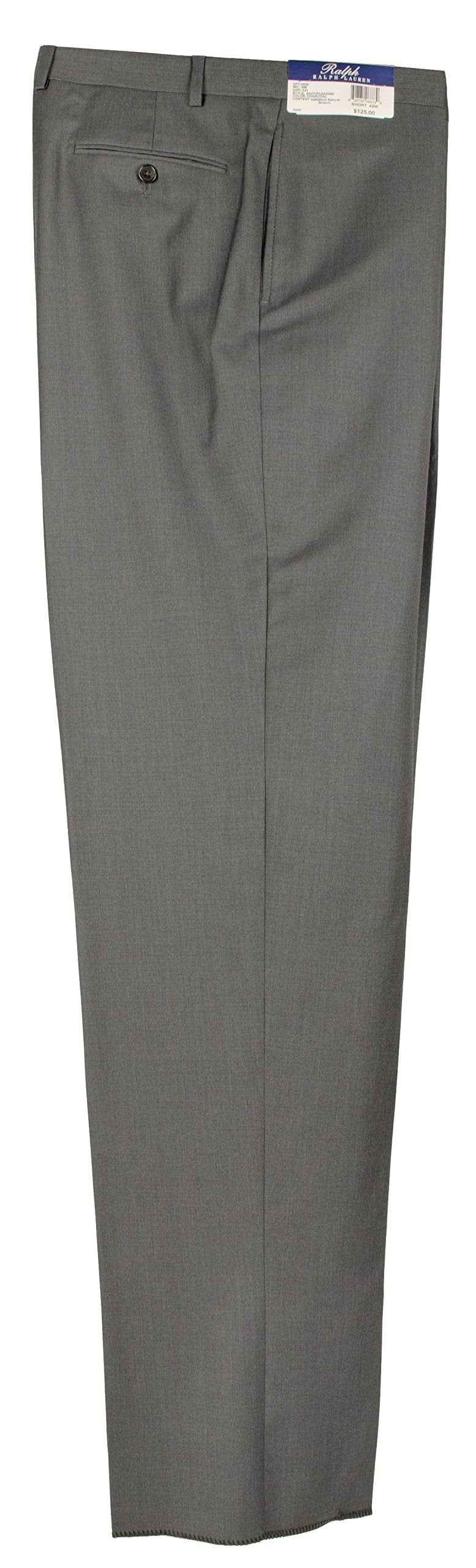 Ralph Ralph Lauren Men's Wool Natural Stretch Flat Front Dress Pants