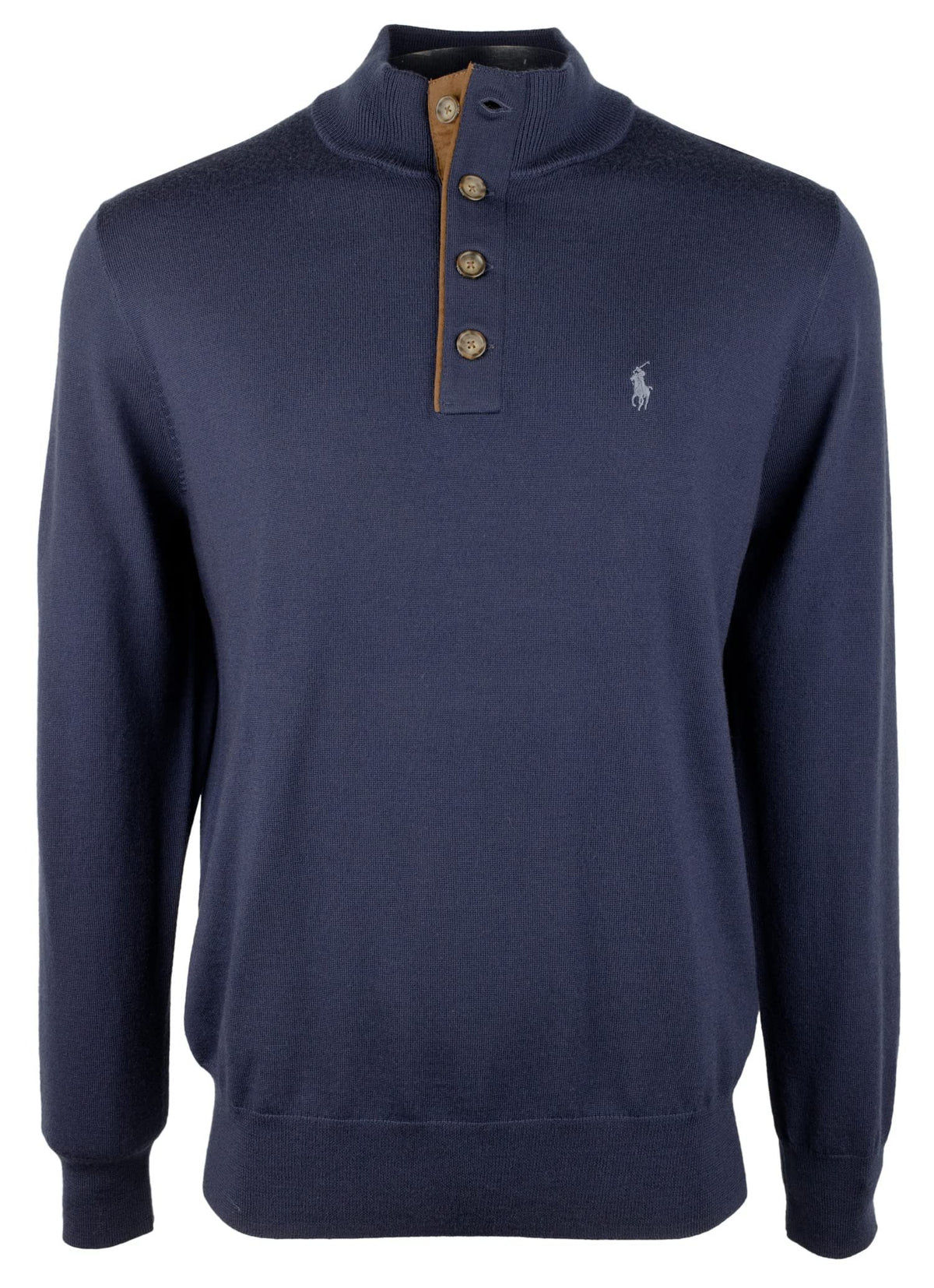 Ralph Lauren Men's Buttoned Mock Sweatshirt-N-Large