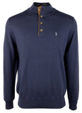 Ralph Lauren Men's Buttoned Mock Sweatshirt-N-Large