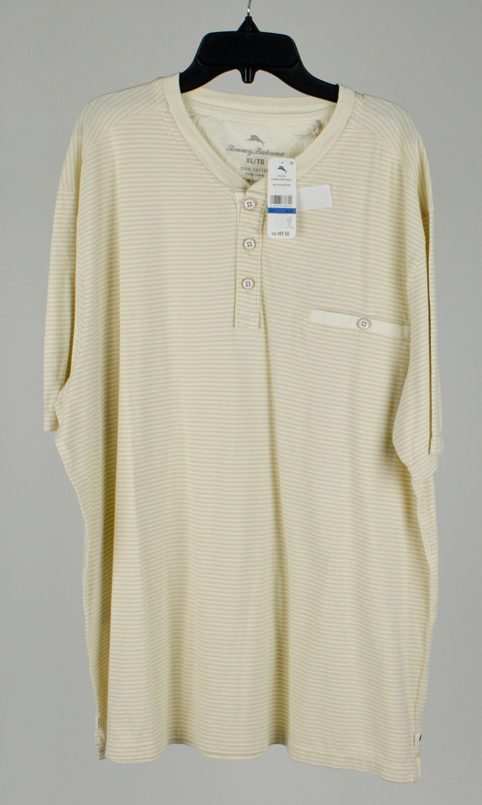 Customer Return Tommy Bahama Men's Schooner Stripe Short Sleeved Henly T-Shirt XL