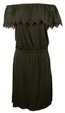 Michael Kors Women's Lace Trimmed Off Shoulder Dress