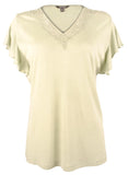 Ralph Lauren Women's Linen Blend Flutter Sleeve Shirt Plus Size 1X