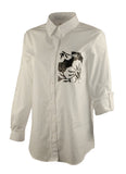 Michael Kors Women's Sequin Pocket Button Down Long Sleeve Top