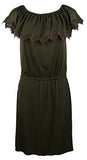 Michael Kors Women's Lace Trimmed Off Shoulder Dress