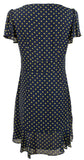 Michael Kors Women's V Neck Short Flutter Sleeve Tiered Ruffled Hem Fit and