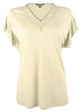 Ralph Lauren Women's Linen Blend Flutter Sleeve Shirt Plus Size 1X
