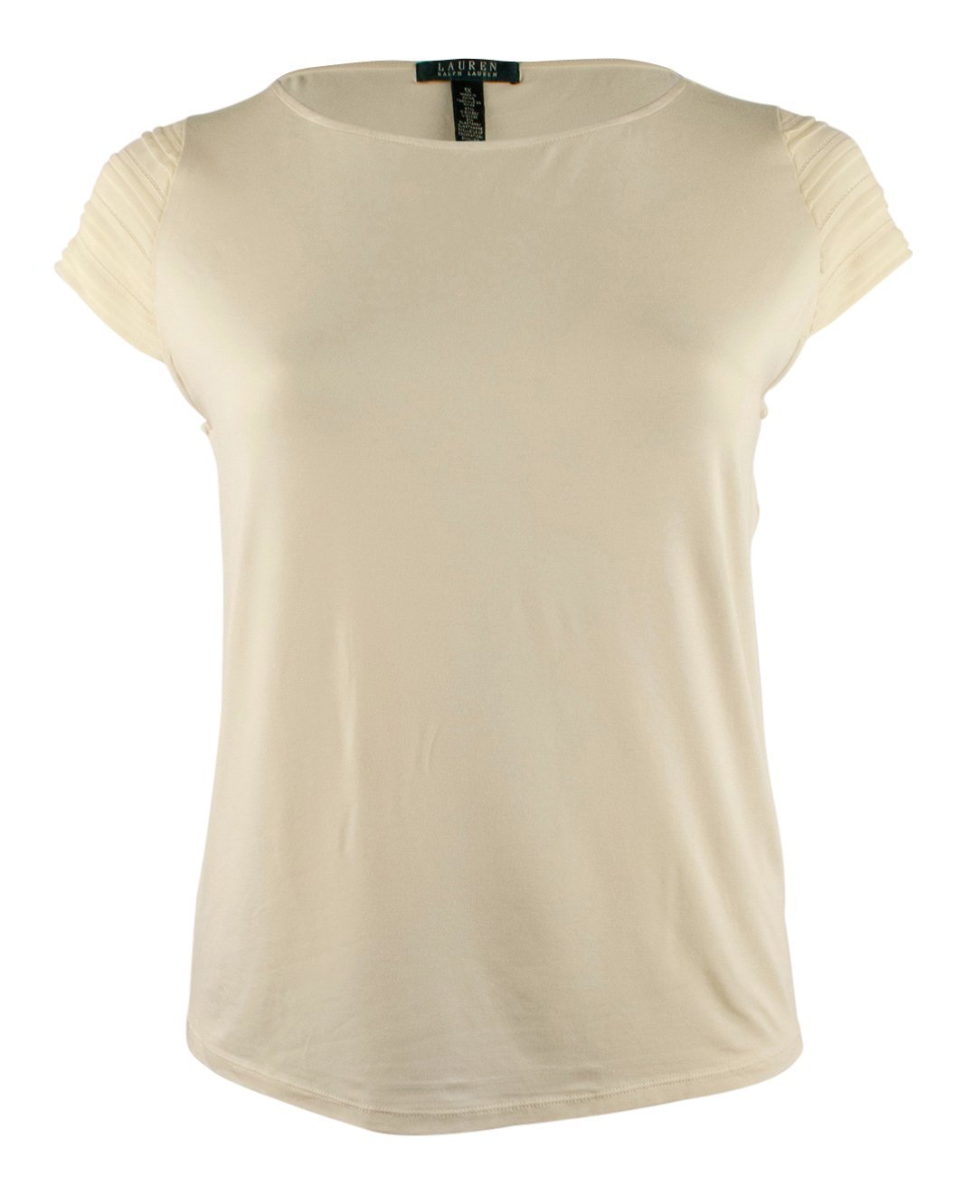 Lauren Ralph Lauren Women's Plus Size Pintucked Cap Sleeve Shirt Top MC 1X