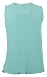 Michael Kors Women's Paisley Eyelet Wrap Sleeveless Top Blouse X-Small Turquoise
