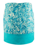 Michael Kors Women's Print Colorblocked Mini Skirt [12] [Turquoise White Swirl]