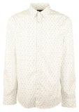 Men's Slim Fit Micro Dot Print Long Sleeves Shirt-DE-X-Large
