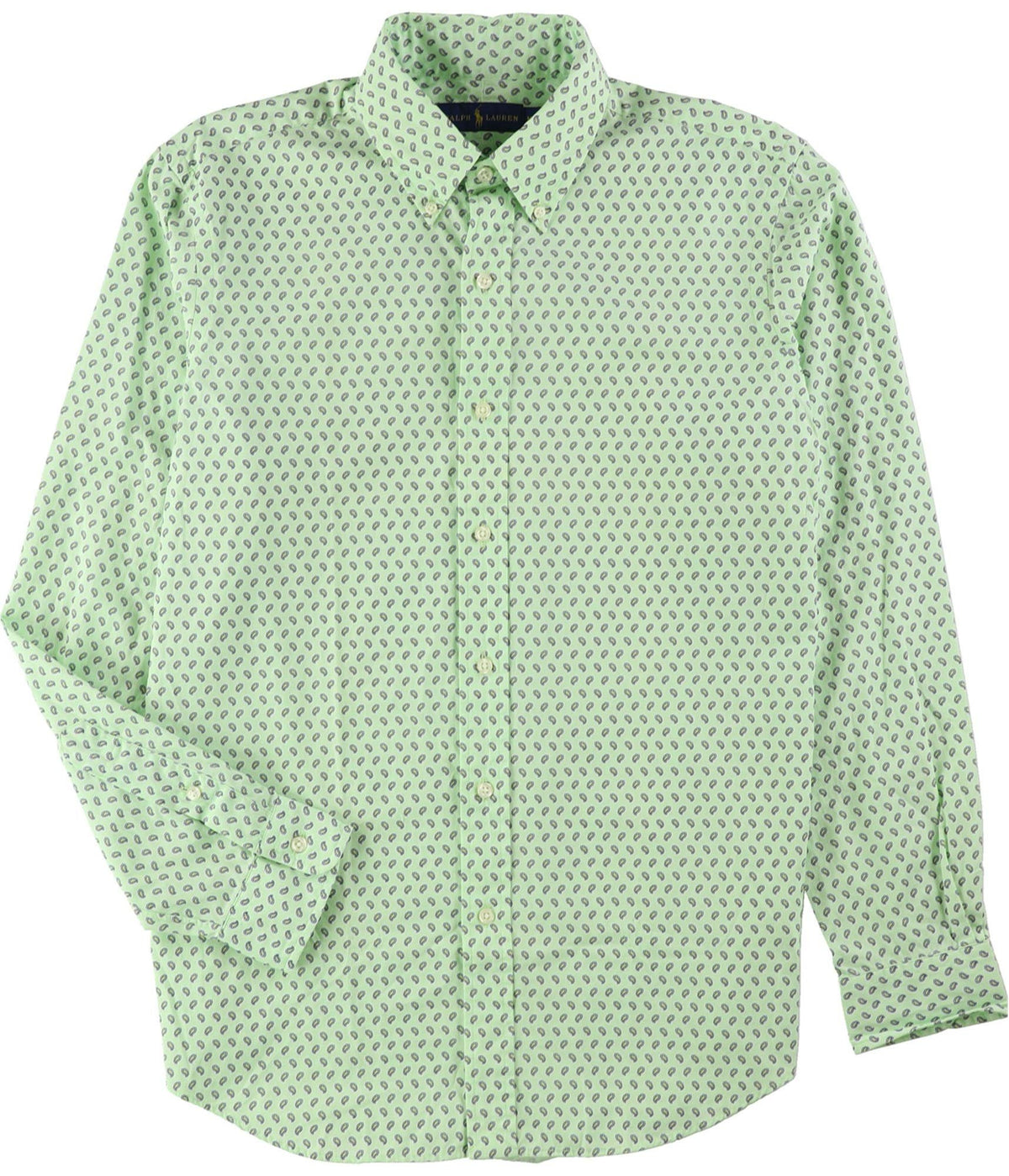 Ralph Lauren Men's Paisley Print Long Sleeve Shirt-G-S Green