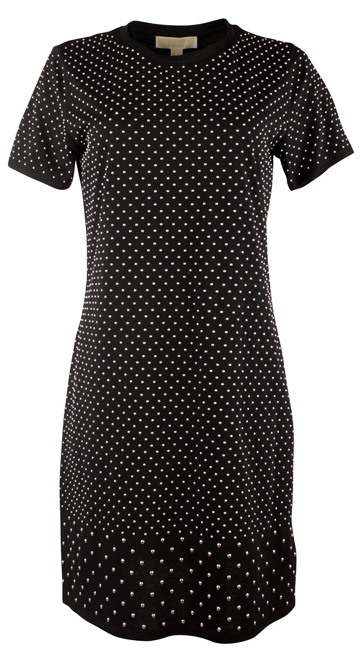 Michael Kors Women's Mini-Studded Cotton T-Shirt Dress  Blk  X-Small