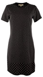 Michael Kors Women's Mini-Studded Cotton T-Shirt Dress  Blk  X-Small