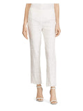 LAUREN RALPH LAUREN Womens Leodir Scalloped Straight Leg Pants White 6