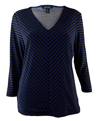 Ralph Lauren Women's V Neck Chevron Print Top