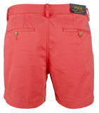 Men's Stretch Straight Fit 6 Inch Flat Front Chino Shorts Red 34