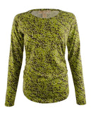 Michael Kors Women's Long Sleeve Shirred Crackle Print Top