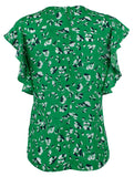 Lauren Ralph Lauren Women's Petite Floral Georgette Ruffle Sleeve Top GM PM