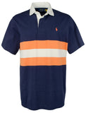 POLO RALPH LAUREN mesn Classic Rugby Polo Shirt Short Sleeves Large Navy