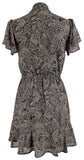 Michael Kors Women's Paisley Cap Sleeve Tie Neck Dress