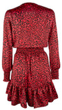 Michael Kors Women's Plus Size Long Sleeve Satin Wildcat Smock Dress