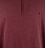 POLO RALPH LAUREN Big & Tall Long Sleeve Luxury Jersey Quarter-Zip Pullover -Aged Wine Heather, 3LT