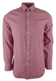 Men's Checkered Oxford Button Down Shirt-S-S Sangria