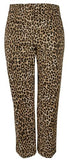 Michael Kors Women's Plus Size Cheetah Print Stretch Twill Pants