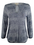 MICHAEL Michael Kors Womens Zephyr Peasant Top True Navy XS