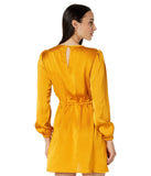 Michael Kors Women's Long Sleeve Satin Flounce Dress