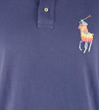 Men's Fancy Polo Print Classic Fit Polo Shirt Navy X-Large