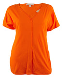 Michael Kors Women's Short Sleeve V Neck Top Blouse P XS