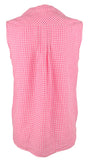 Tommy Bahama Women's Gingham Way Linen Sleeveless Camp Shirt Lt Rose