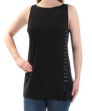 Lauren Ralph Lauren Women's Lace Up Ponte Sleeveless Tank Top Shirt