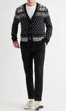 Polo Ralph Lauren Men's Fair Isle Long Sleeve Cardigan Sweater Black Multi