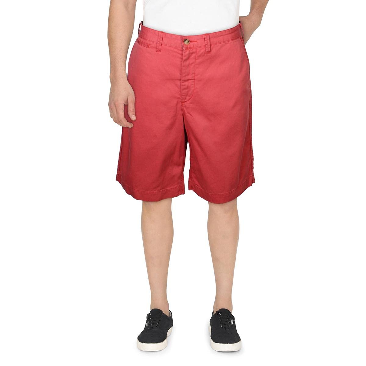 Polo Ralph Lauren Mens Cotton 10" Inseam Khaki, Chino Shorts Red 33
