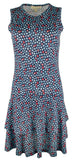 Michael Kors Women's Palm Crew Neck Tiered Flounce Sleeveless Dress