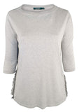 Lauren Ralph Lauren Women's Ruffle Trim Striped Sweater
