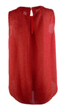 Michael Kors Women's Sleeveless Jacquard Pleated Textured Top