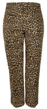 Michael Kors Women's Plus Size Cheetah Print Stretch Twill Pants