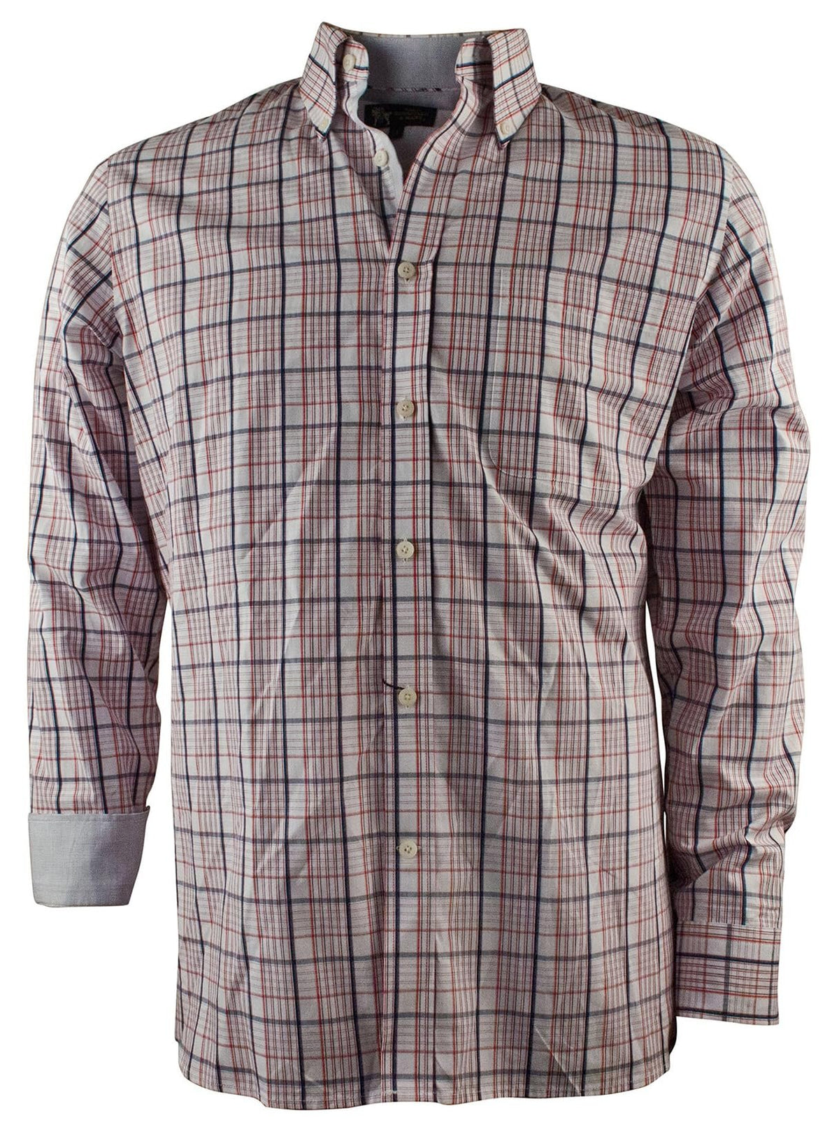 Hart Schaffner Marx Men's Checked Print Long Sleeve Oxford Shirt Large