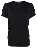 Lauren Ralph Lauren Women's Petite Cutout Button Shoulder Jersey Top