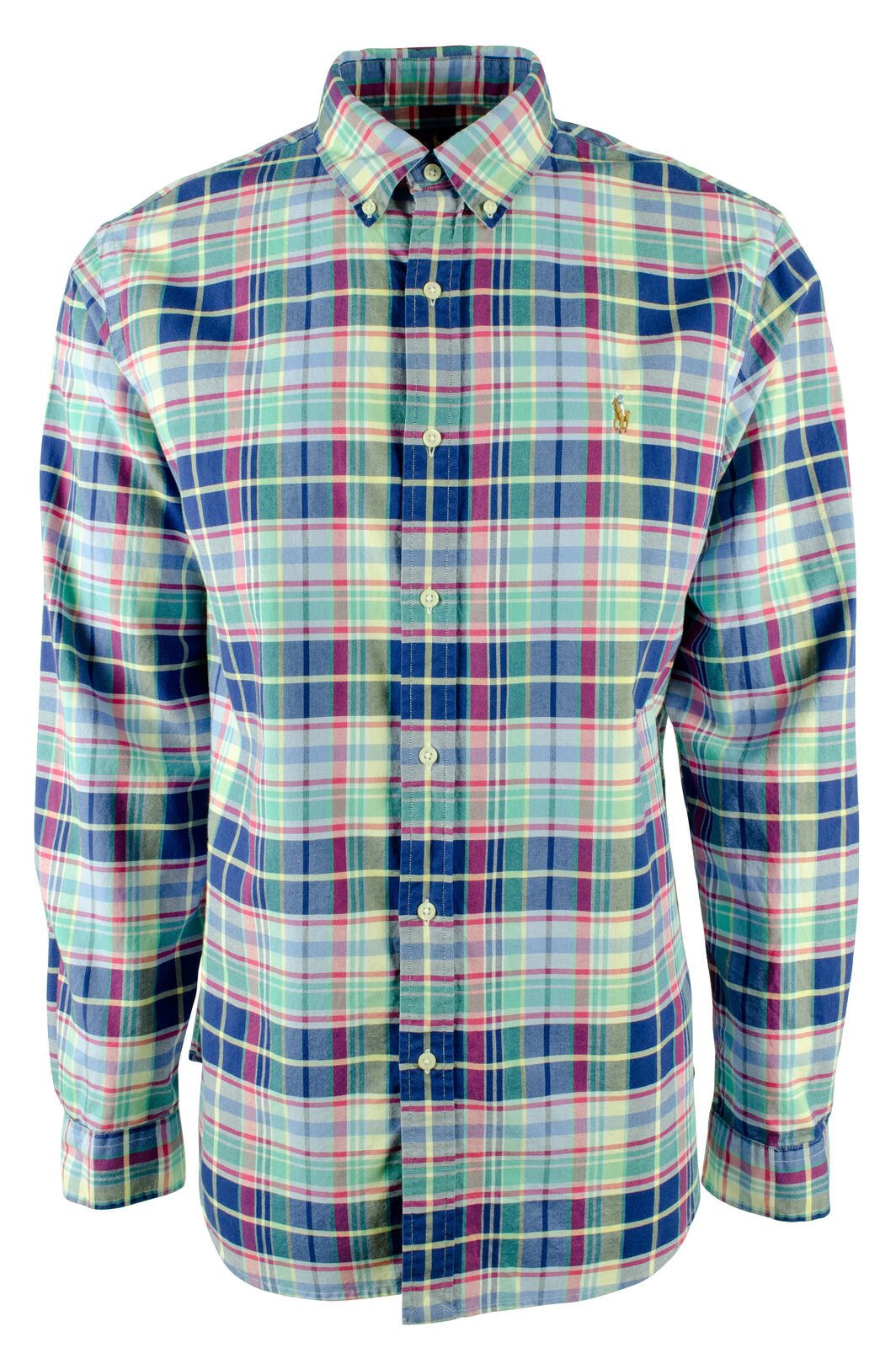 Polo Ralph Lauren Men's Plaid Slim Fit Stretch Oxford Long Sleeve Shirt-N-XL