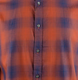 Michael Kors Mens Plaid Button Up Shirt, Orange, X-Large