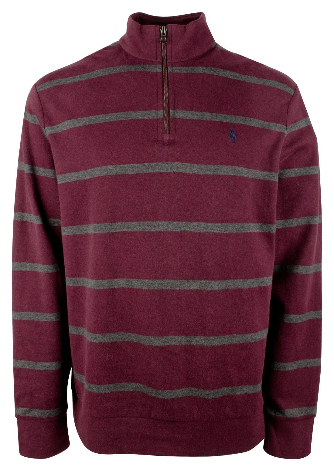 Polo Ralph Lauren Men's Luxury Jersey Quarter Zip Striped Pullover Shirt