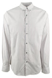 Michael Kors Striped Slim Fit Stretch Long Sleeve Shirts Merlot XXL