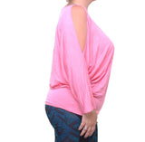 Ralph Lauren Womens Cutout-Shoulder Knit Blouse, Pink, Medium