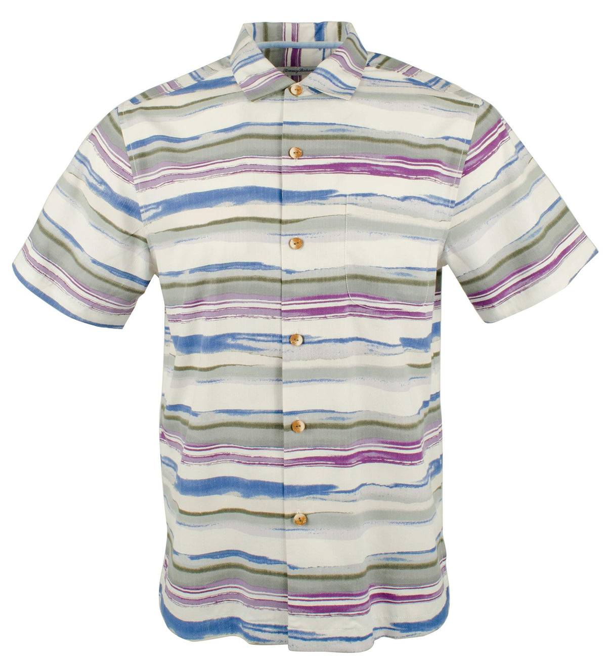 Camisa de manga corta Tommy Bahama Hazy Horizons IslandZone para hombre, talla Grand Canal (talla pequeña)