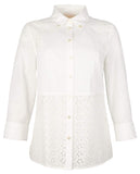 Tory Burch Women's Patchwork Eyelet Shirt Blouse