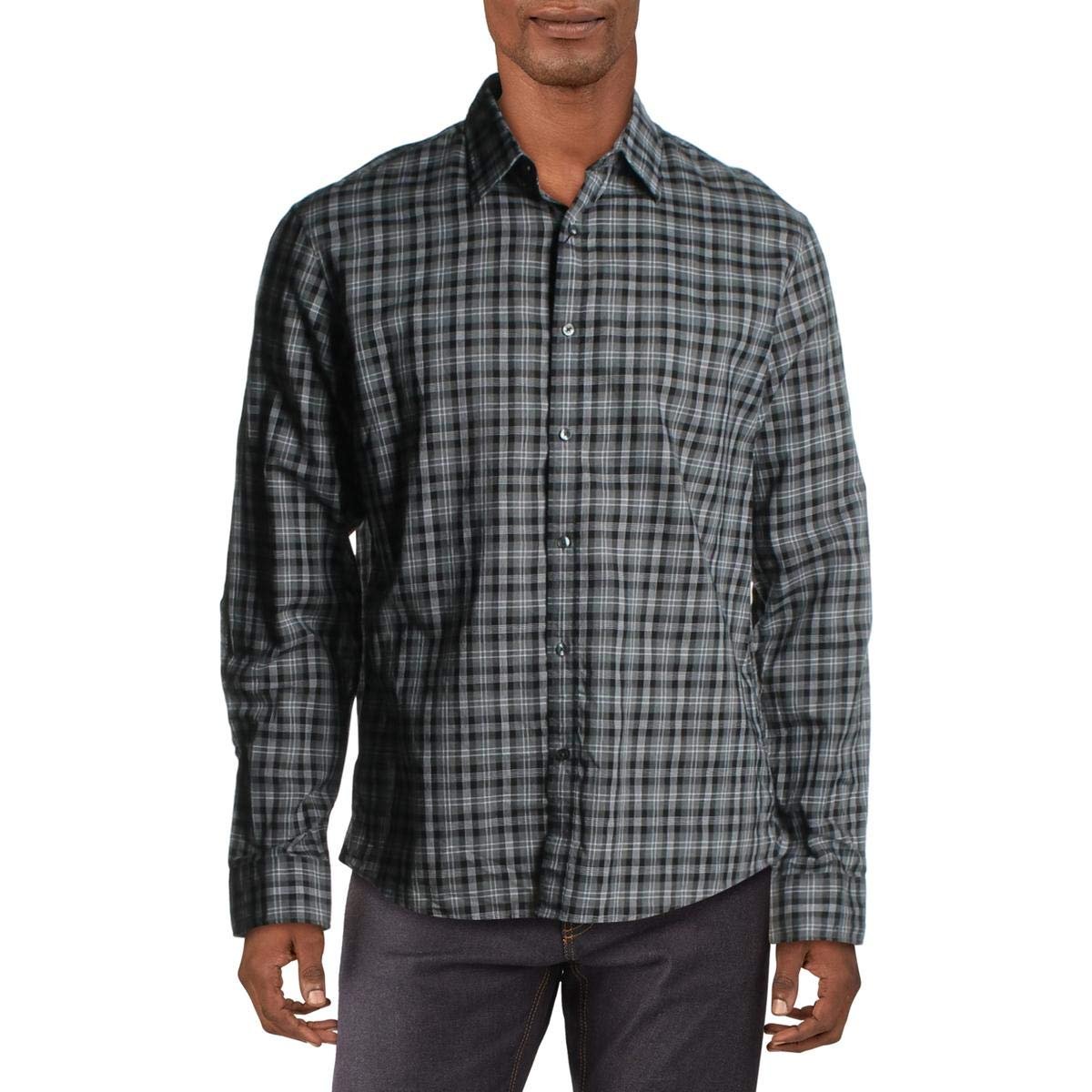 Michael Kors Men's Slim Fit Plaid Long Sleeve Shirt